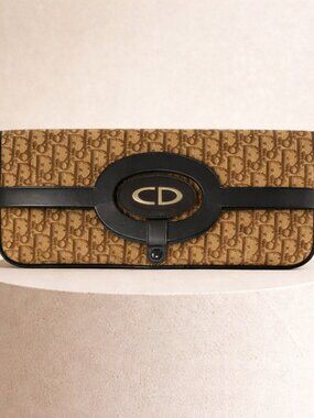 Christian Dior Vintage Monogram Canvas & Leather Envelope Clutch – Carrie Bradsh